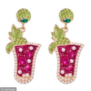 Beaded Tropical Mixed Drink Earrings